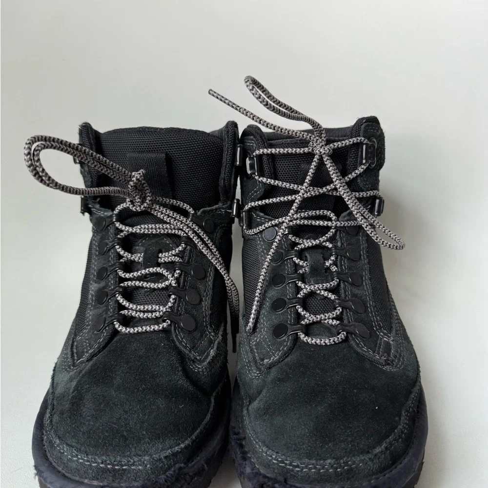 UGG Kids Black Suede Lace-Up Winter Boots